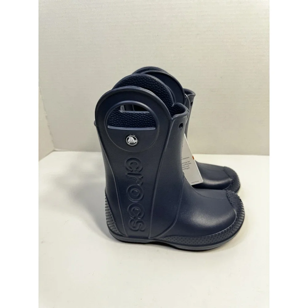 Crocs Kids Handle It‎ Rain Boots – Waterproof, Large Handles, Reflective Heel